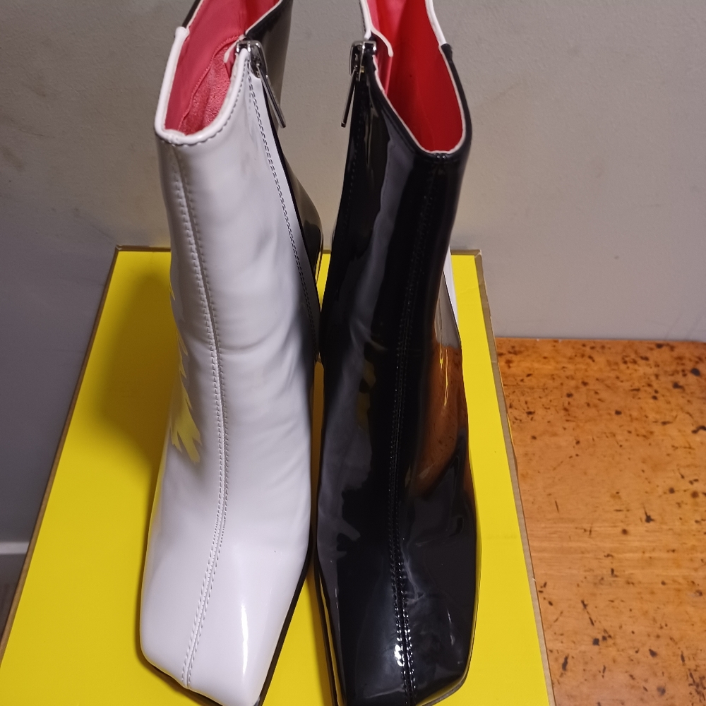 BLACK AND WHITE BOOTIES
